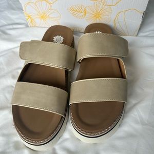 Yellow box sandals size 7.5